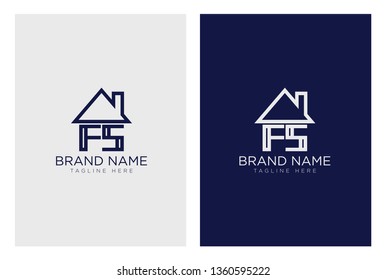 Real Estate Geometry Letter FS Logo - Vector