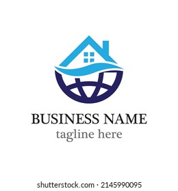 Real estate and global logo
