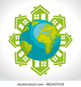 real estate globe house apartament rental isolated design