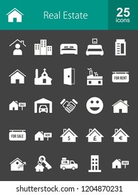 Real Estate Glyph Inverted Icons