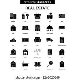 Real Estate Glyph Vector Icon set