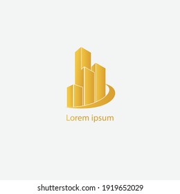 real estate gold logo vector