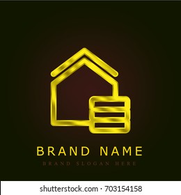 Real estate golden metallic logo