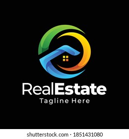 real estate gradient logo design