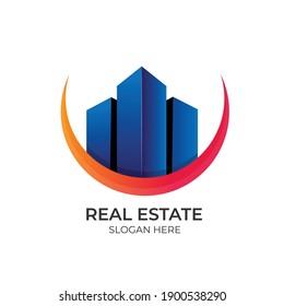 real estate gradient logo design template