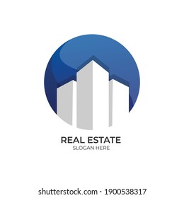 real estate gradient logo design template