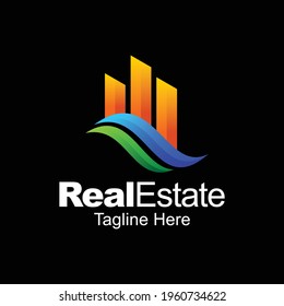 Diseño del logotipo del gradiente inmobiliario