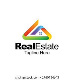 Diseño del logotipo del gradiente inmobiliario