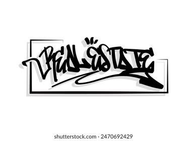 REAL ESTATE graffiti tag style design