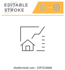 Real estate graph line icon