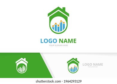 Combinación del logotipo inmobiliario y gráfico. Plantilla de diseño de logotipo de inicio y gráfico.