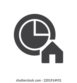 Icono de informe de gráfico inmobiliario