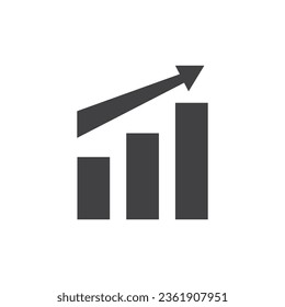 real estate graph upward vector icon.