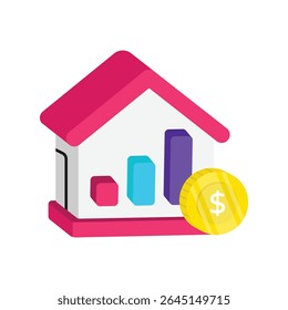 Real Estate Growth Vector style icon. Eps 10 file
