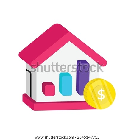 Real Estate Growth Vector style icon. Eps 10 file
