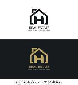 Logo für Immobilien H, Logo für Immobilien und Bauwesen H Logo-Design Vektorgrafik, Logo für bunte Häuser, Immobilienservice, Bauwesen, Wachstumshaus, Logo-Konzept für Wohnungen