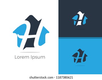 Real Estate H letter logo design, letter h in home vector icon.