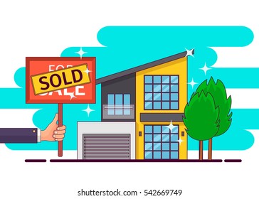 1,542 House sold cartoon Images, Stock Photos & Vectors | Shutterstock