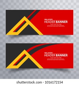 Real Estate Header Banner. Vector Illustration background for website