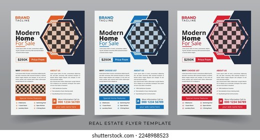 Real estate and home apartment agency flyer template design