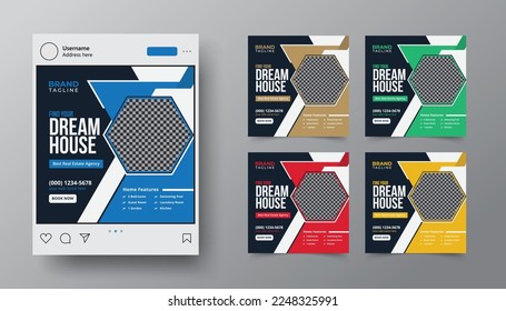 Real estate and home apartment social media post template