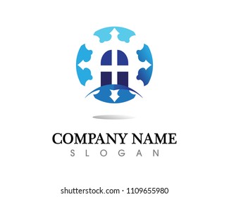 Real estate and home buildings logo icons template
