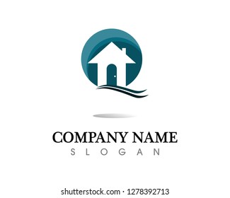 Real estate and home buildings logo icons template
