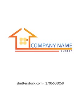 Real estate and home buildings logo icons template stay at home