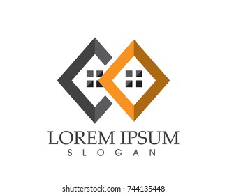 Real estate and home buildings logo icons template
