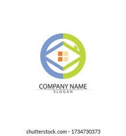 Real estate and home buildings vector logo icons template