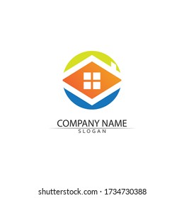 Real estate and home buildings vector logo icons template