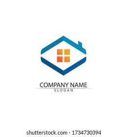 Real estate and home buildings vector logo icons template