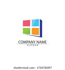Real estate and home buildings vector logo icons template