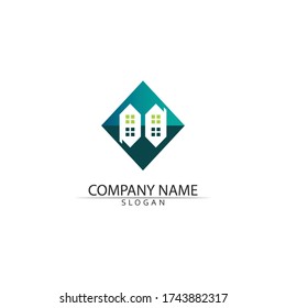Real estate and home buildings vector logo icons template