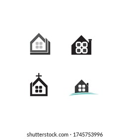 Real estate and home buildings vector logo icons template