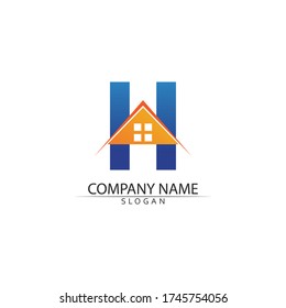 Real estate and home buildings vector logo icons template