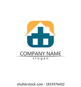 Real estate and home buildings vector logo icons template