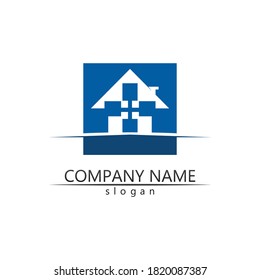 Real estate and home buildings vector logo icons template