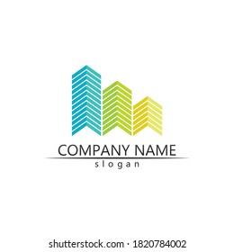 Real estate and home buildings vector logo icons template