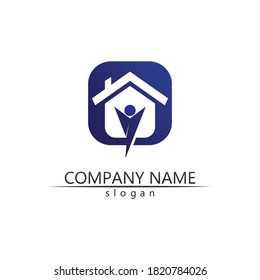 Real estate and home buildings vector logo icons template