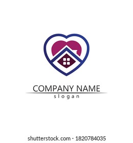 Real estate and home buildings vector logo icons template