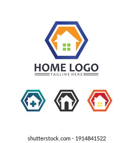 Real estate and home buildings vector logo icons template