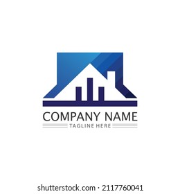 Real estate and home buildings vector logo icons template