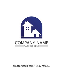 Real estate and home buildings vector logo icons template