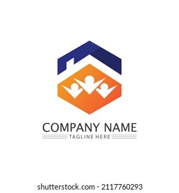Real estate and home buildings vector logo icons template