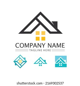 Real estate and home buildings vector logo icons template
