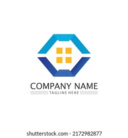 Real estate and home buildings vector logo icons template