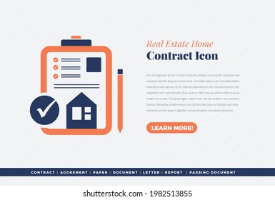 Real Estate Home Buying Selling Contract Icon Design, House Upgrade Document