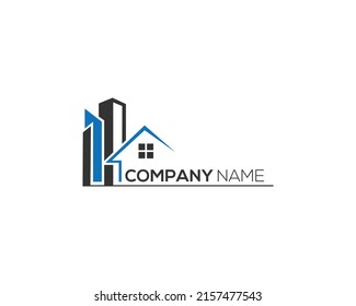 Real Estate and Home City Property Construction Logo Design Corporate Sign Vector Template.