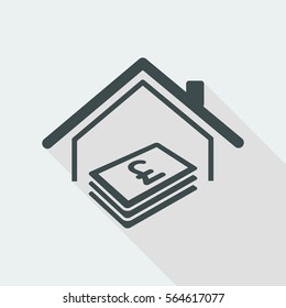 Real estate - Home cost - Vector web icon